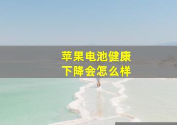 苹果电池健康下降会怎么样