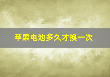 苹果电池多久才换一次