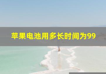 苹果电池用多长时间为99