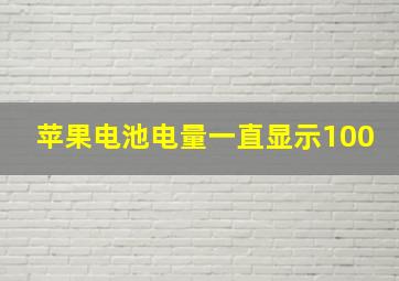 苹果电池电量一直显示100