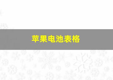 苹果电池表格