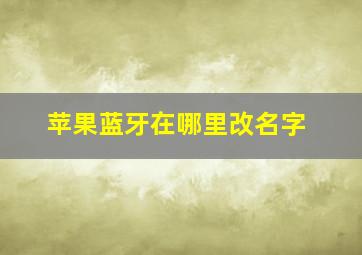 苹果蓝牙在哪里改名字