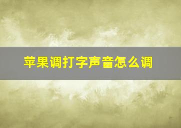 苹果调打字声音怎么调