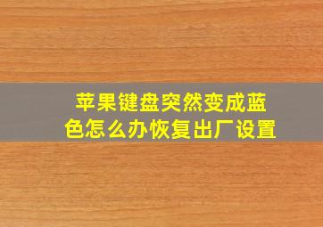 苹果键盘突然变成蓝色怎么办恢复出厂设置