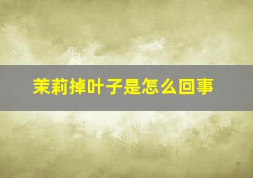 茉莉掉叶子是怎么回事