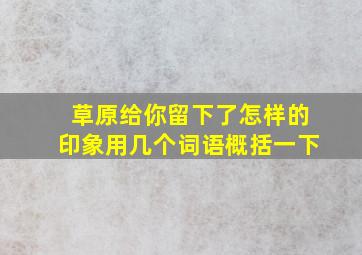 草原给你留下了怎样的印象用几个词语概括一下