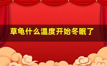 草龟什么温度开始冬眠了