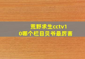 荒野求生cctv10哪个栏目贝爷最厉害