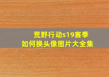 荒野行动s19赛季如何换头像图片大全集