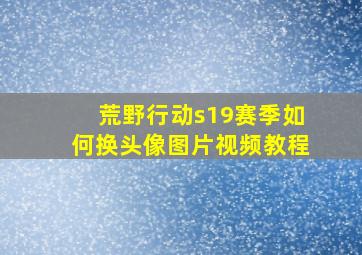 荒野行动s19赛季如何换头像图片视频教程