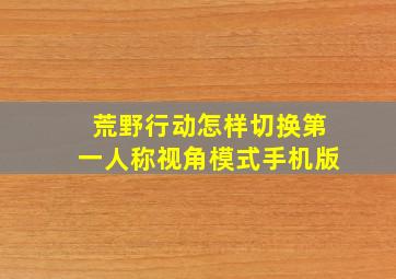 荒野行动怎样切换第一人称视角模式手机版