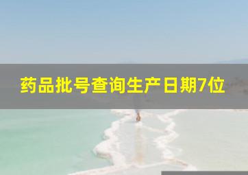 药品批号查询生产日期7位