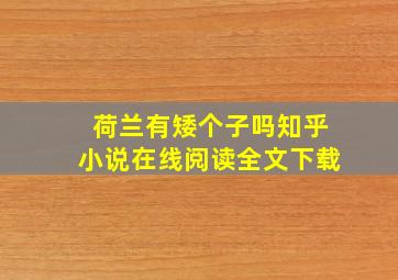 荷兰有矮个子吗知乎小说在线阅读全文下载