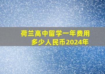 荷兰高中留学一年费用多少人民币2024年