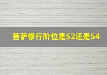 菩萨修行阶位是52还是54