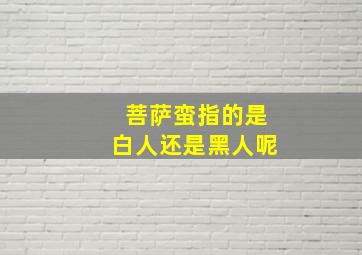 菩萨蛮指的是白人还是黑人呢