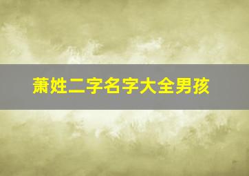 萧姓二字名字大全男孩