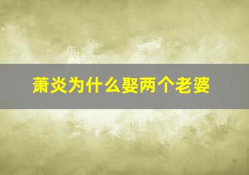 萧炎为什么娶两个老婆