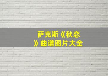 萨克斯《秋恋》曲谱图片大全