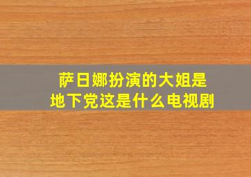 萨日娜扮演的大姐是地下党这是什么电视剧