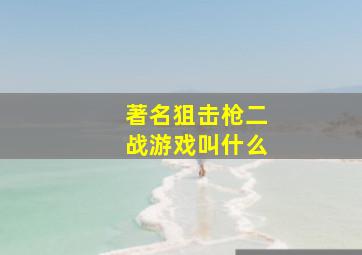 著名狙击枪二战游戏叫什么