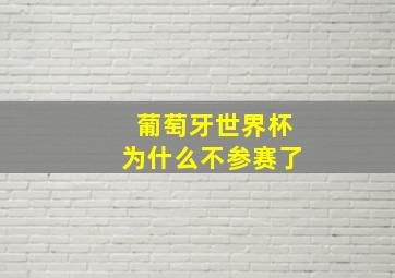 葡萄牙世界杯为什么不参赛了