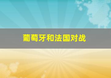 葡萄牙和法国对战