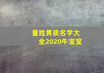 董姓男孩名字大全2020牛宝宝