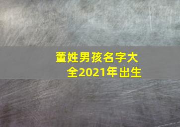 董姓男孩名字大全2021年出生