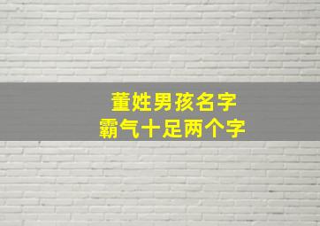 董姓男孩名字霸气十足两个字