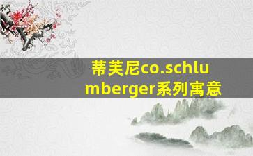 蒂芙尼co.schlumberger系列寓意