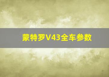 蒙特罗V43全车参数