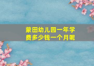 蒙田幼儿园一年学费多少钱一个月呢