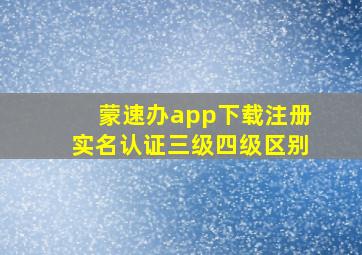 蒙速办app下载注册实名认证三级四级区别