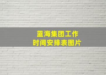 蓝海集团工作时间安排表图片