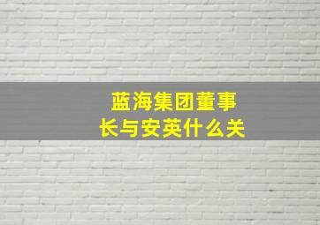 蓝海集团董事长与安英什么关