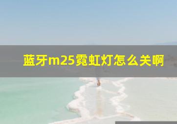 蓝牙m25霓虹灯怎么关啊