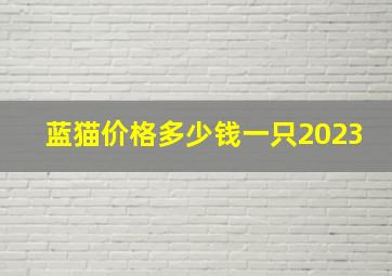 蓝猫价格多少钱一只2023