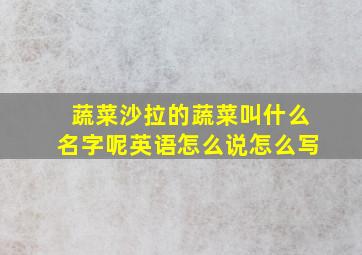 蔬菜沙拉的蔬菜叫什么名字呢英语怎么说怎么写