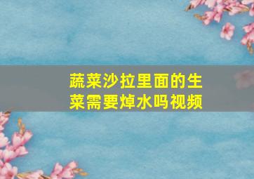 蔬菜沙拉里面的生菜需要焯水吗视频