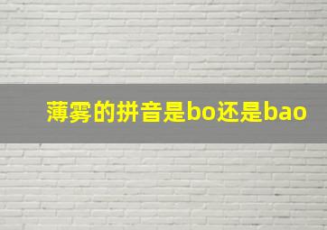 薄雾的拼音是bo还是bao