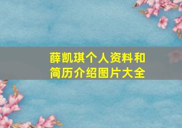 薛凯琪个人资料和简历介绍图片大全