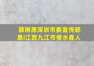 薛刚原深圳市委宣传部是i江西九江市修水县人