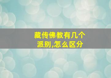 藏传佛教有几个派别,怎么区分