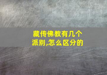 藏传佛教有几个派别,怎么区分的