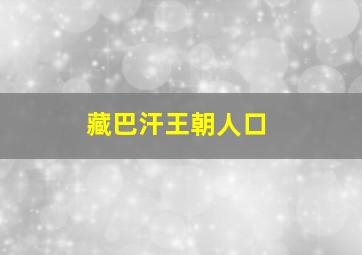 藏巴汗王朝人口