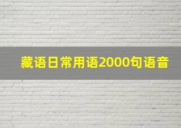 藏语日常用语2000句语音