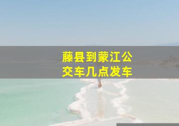 藤县到蒙江公交车几点发车