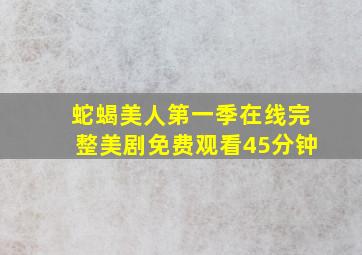 蛇蝎美人第一季在线完整美剧免费观看45分钟