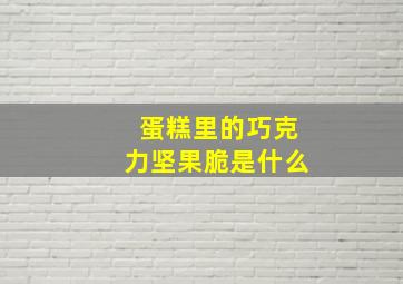 蛋糕里的巧克力坚果脆是什么